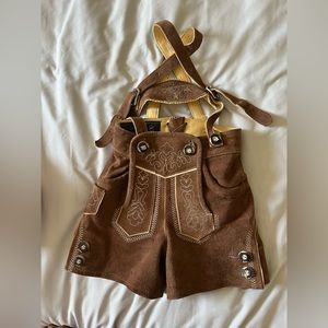 Edel Heiss/ Alpen kitz trachten genuine leather baby lederhose w/ shirt  sz80